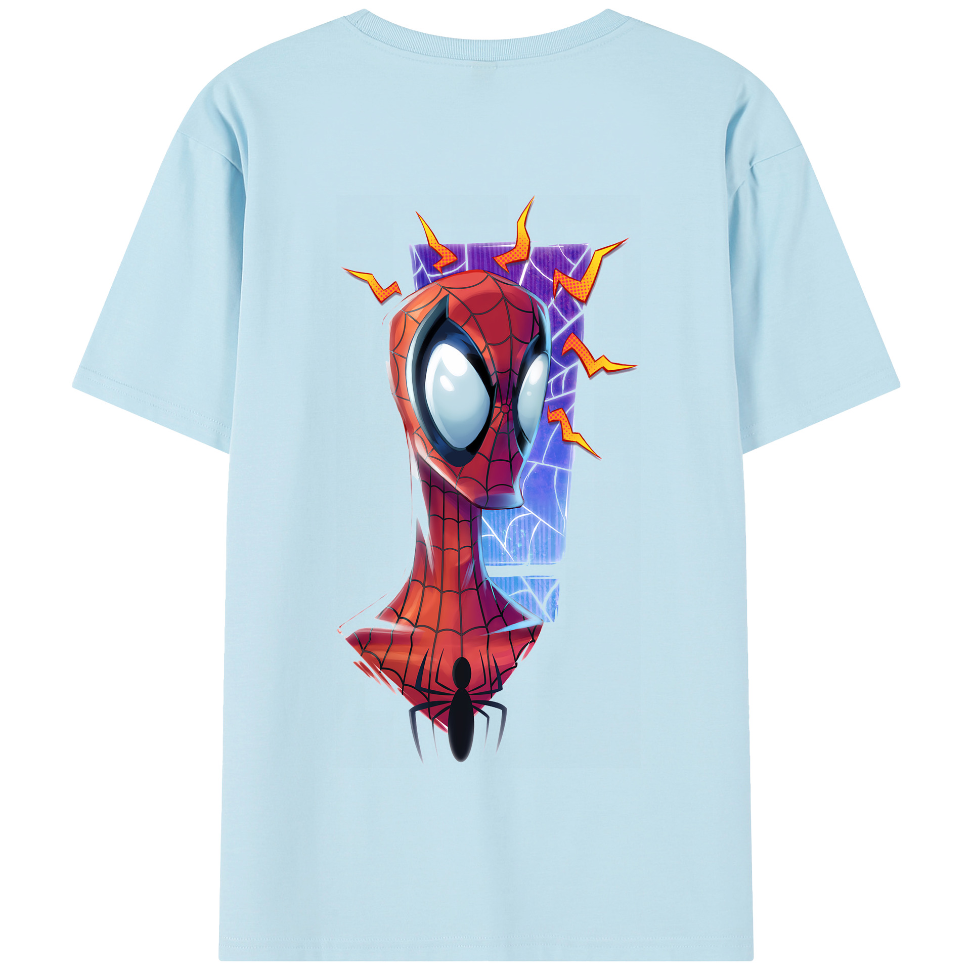 （画像用） Spider Man スパイダーマン 綿100％半袖Tシャツ（背面プリント）